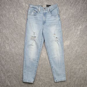 Levis Silvertab Mom Jeans Womens 28 Distressed 25.5" Inseam Light Wash High Rise